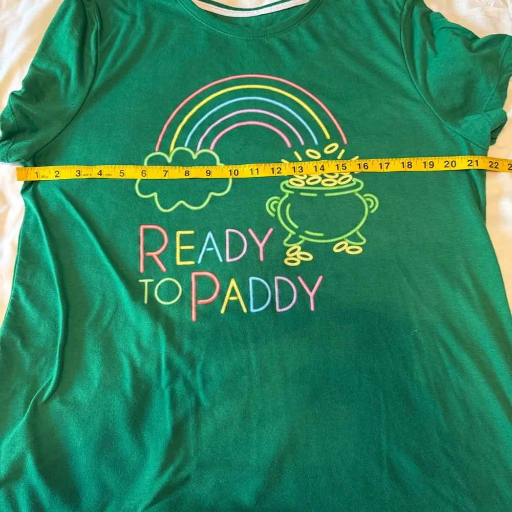 St. Patrick's Day Ready To Paddy Ladies Tee Shirt Women’s XL Parade Party Fun - Picture 4 of 5